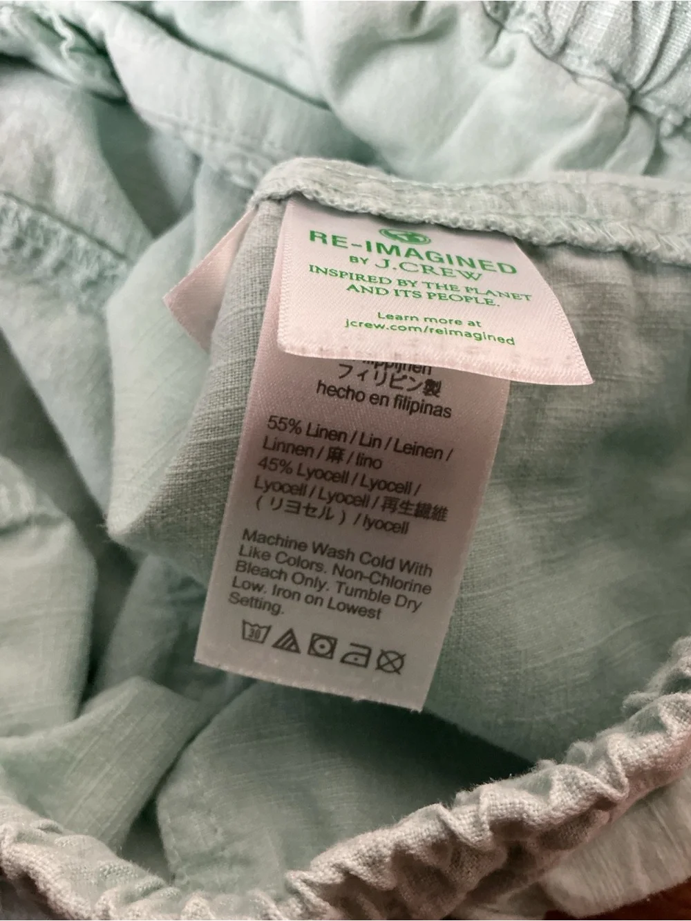 J.Crew Re-imagined Linen Blend Shorts Turquoise Size S Beach Sustainable